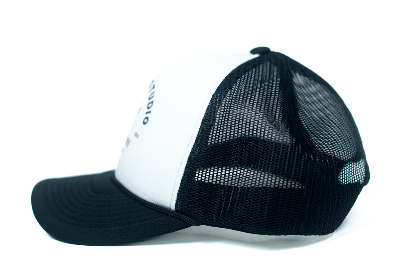 *PRE-ORDER* SERIOUS STUDIO ICONIC TRUCKER HAT - BLACK / WHITE